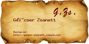 Gácser Zsanett névjegykártya