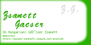 zsanett gacser business card